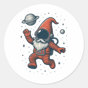 Adesivo Natal Astronauta Gnomo Espacial Galáxia Divertida