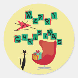 Adesivo Natal atômico Sricker da era do MCM