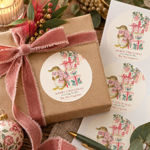 Adesivo Natal Australiano Festivo Aquarela de Ornitorrinco