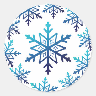 Adesivo Natal Azul com Floco de Neve