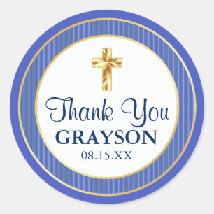 Adesivo Natal Azul e Dourado, Batismo, Primeira Comunhão