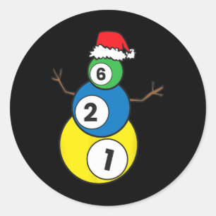 Adesivo Natal Billiards Snowman Crianças Presente de Natal