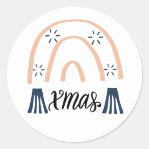 Adesivo Natal Boho Arco-íris