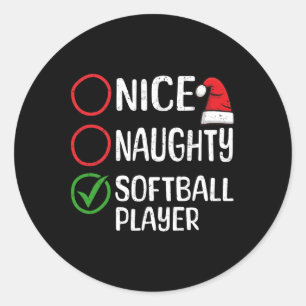 Adesivo Natal bom jogador malvado de softball L