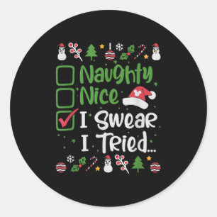 Adesivo Natal Bonito Travesso Eu Juro Que Tentei Xmas Dive