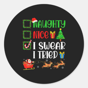 Adesivo Natal Bonito Travesso Juro Que Tentei Piada Natal