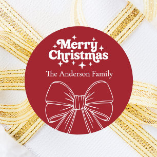 Adesivo Natal branco do arco vermelho