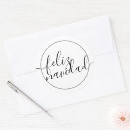 Adesivo Natal Branco Negro do Moderno Feliz Navidad