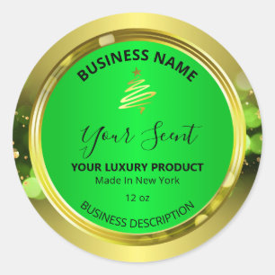 Adesivo Natal brilha Dourados rótulos ecológicos de produt