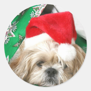 Adesivo Natal cansado Shih Tzu