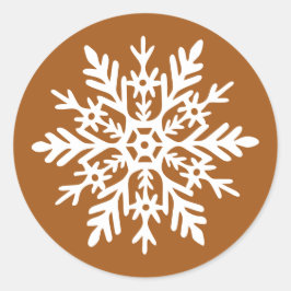 Adesivo Natal Caprichoso Floco de Neve Laranja Queimada