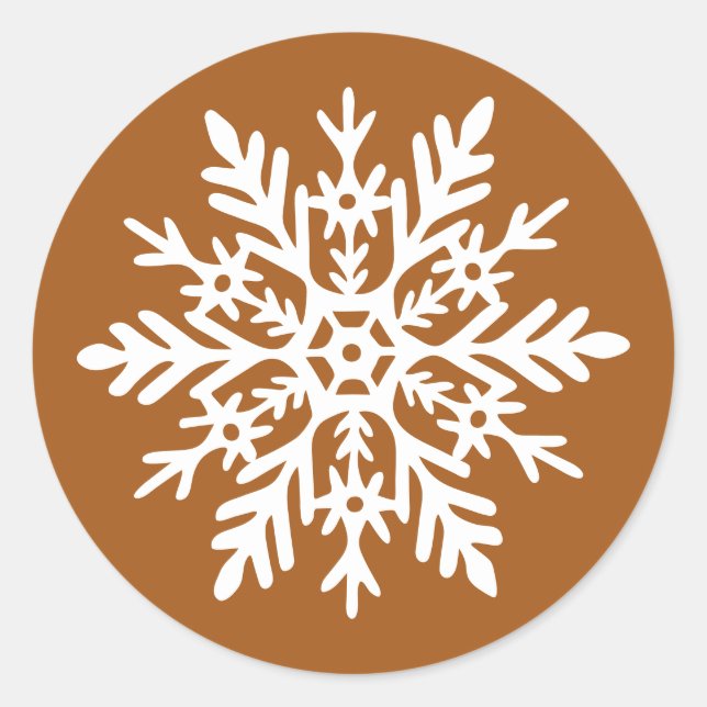 Adesivo Natal Caprichoso Floco de Neve Laranja Queimada (Frente)
