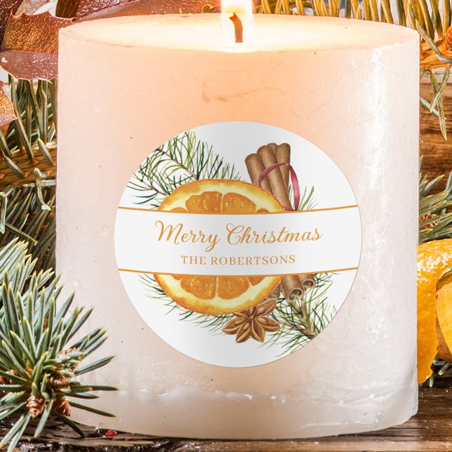 Adesivo Natal Citrus Spice Holiday Orange Slice (Criador carregado)