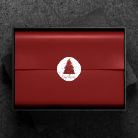 Adesivo Natal clássico | Rich Crimson Red Tree<br><div class="desc">Esta é a estação para decorar e entreter! Árvore moderna, escura e modesta de abstrato e com a letra de "Feliz Natal" em uma paleta rica e luxuosa. Esta elegante design festiva apresenta uma árvore de Natal cintilante e caprichosa com uma pintura frisada melhorada com brilho metálico falso. Para outras...</div>