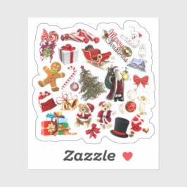 Adesivo Natal Collage Holiday Presente de Saúde