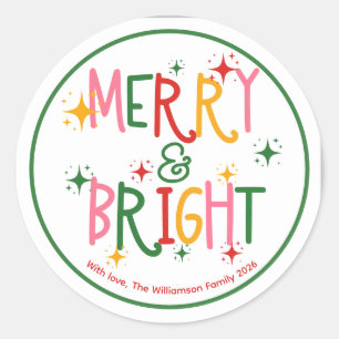 Adesivo Natal Colorido Alegre e Brilhante Família Divertid
