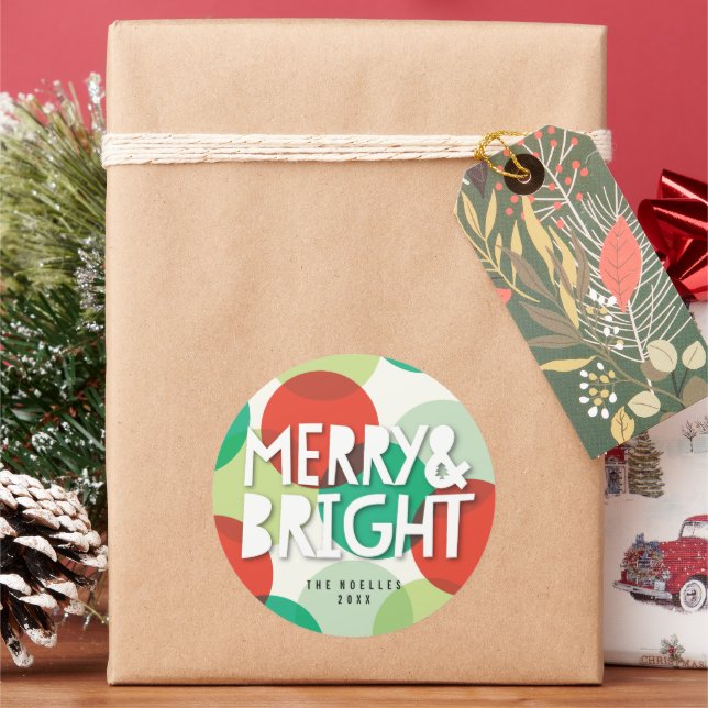 Adesivo Natal Colorido e Alegre com Confetes de Festa (Feriado)