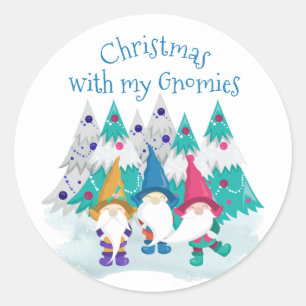 Adesivo Natal com meu Gnomies Feriado Feriado Bonito