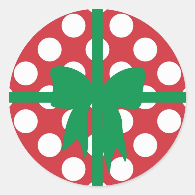 Adesivo Natal com Pontos Vermelhos e Brancos (Frente)