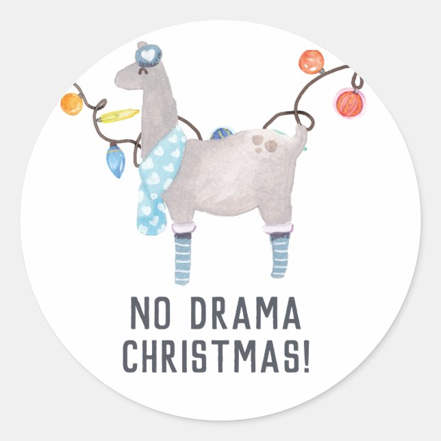 Adesivo Natal com tema de lhama (Frente)