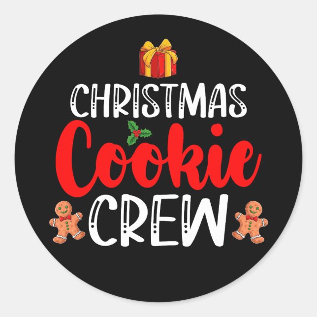 Adesivo Natal Cookie Crew Family Pajamas Xmas Holiday (Frente)