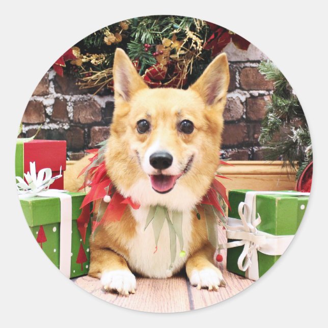 Adesivo Natal - Corgi - Pancake (Frente)
