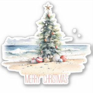 Adesivo Natal costeiro na praia