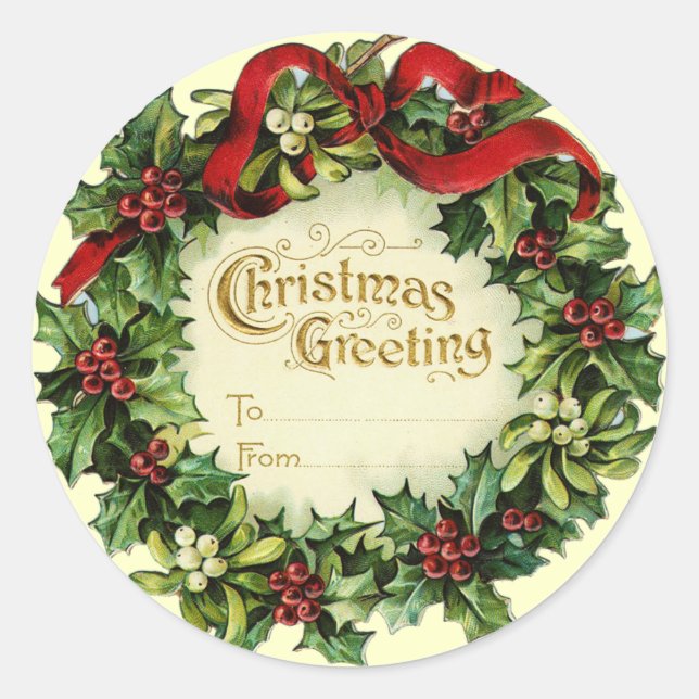 ADESIVO NATAL CRUZADO COM MISTETOS E HOLLY BERRIES (Frente)