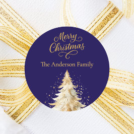 Adesivo Natal da árvore branca azul