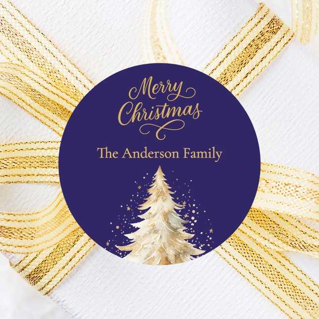 Adesivo Natal da árvore branca azul (Criador carregado)