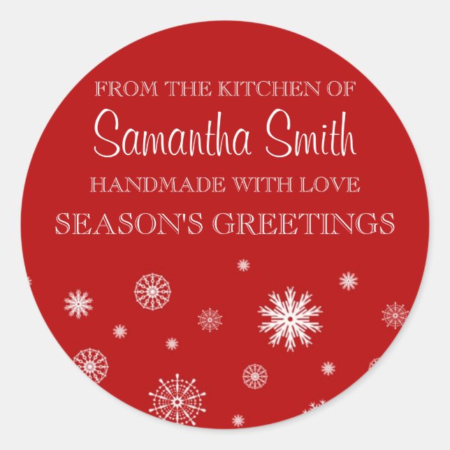 Adesivo Natal Da Cozinha da Neve Vermelha Sticker (Frente)