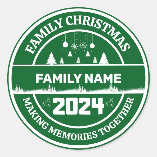 Adesivo Natal da família 2024| Memórias de fazeres juntas (Frente)