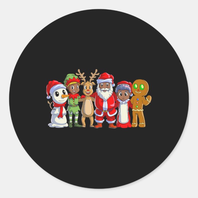 Adesivo Natal da família negra para papais noeis africanos (Frente)