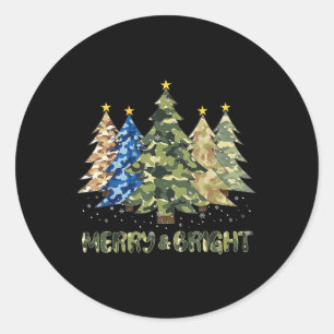 Adesivo Natal Da feliz E Feliz De Árvore De Natal De Camo