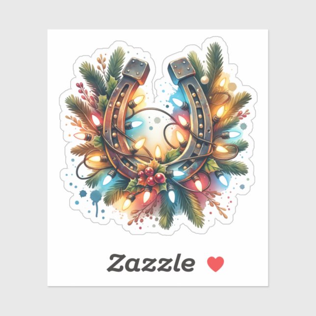 Adesivo Natal da Ferradura da Rússia Ocidental e do País (Folha)