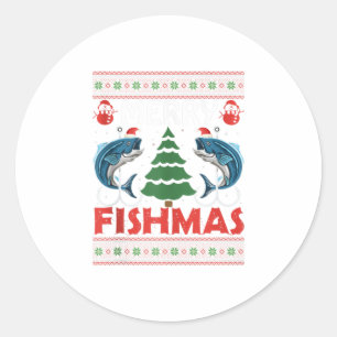 Adesivo Natal da pesca de Feliz