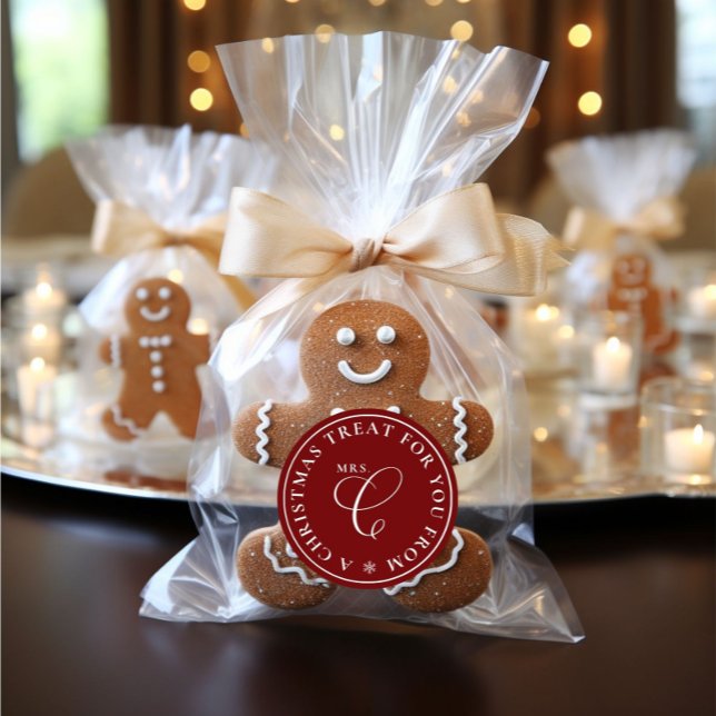 Adesivo Natal da Sra. Claus Treat Red Christmas (Criador carregado)