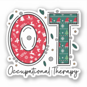 Adesivo Natal da Terapia Ocupacional, Natal OTA