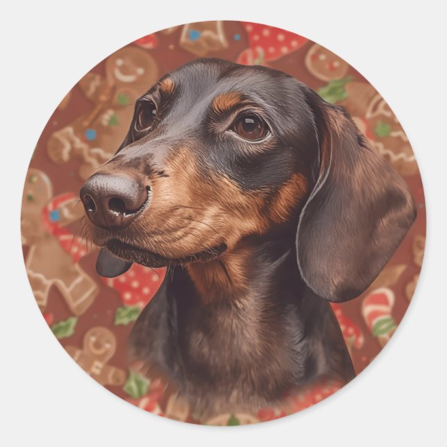 Adesivo Natal Dachshund (Frente)