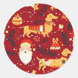 Adesivo Natal Dachshund