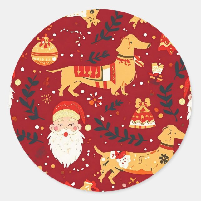 Adesivo Natal Dachshund (Frente)