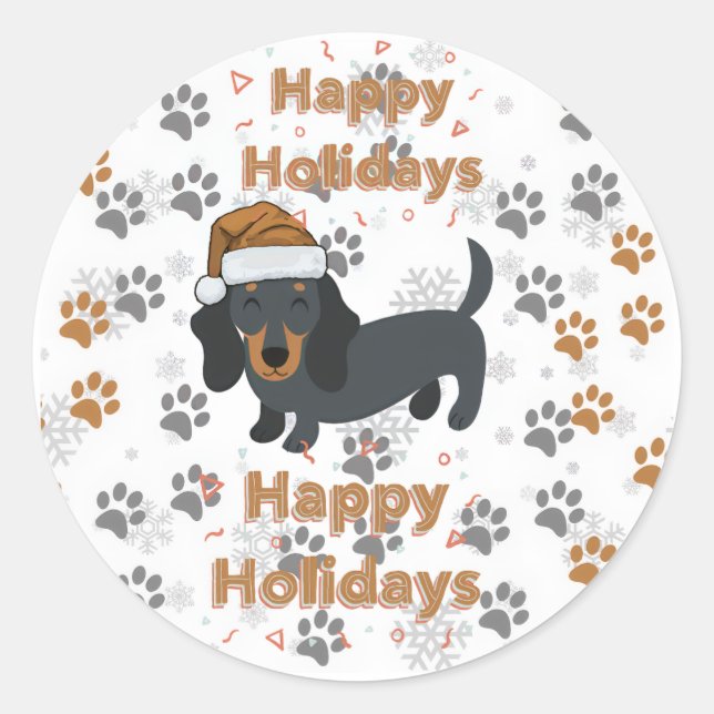 Adesivo Natal Dachshund (Frente)