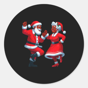 Adesivo Natal Dançando Preto Santa Senhora Afro-Americana