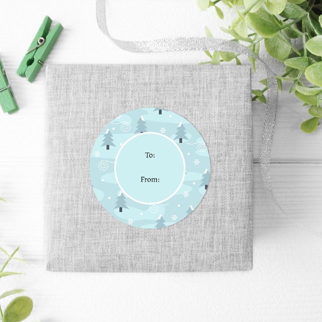 Adesivo Natal das Árvores Azuis de inverno Flocos de Neve (Criador carregado)