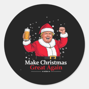 Adesivo Natal de 2024 Engraçado Trump & Cerveja faz Na