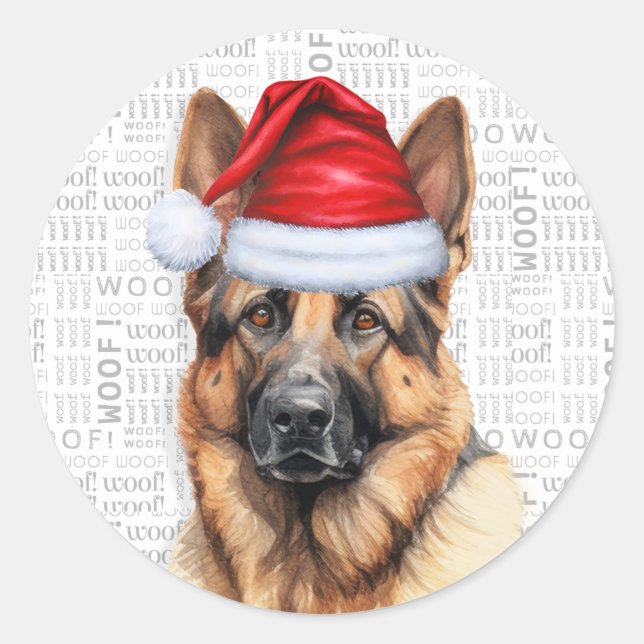 Adesivo Natal de Arte de Palavras-german shepherd (Frente)