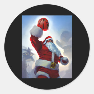 Adesivo Natal De Basquete Papai Noel Dunking Para Homens A