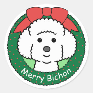 Adesivo Natal de Bichon Frise