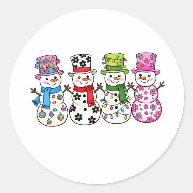 Adesivo Natal de Boneco de Neve Elegante (Frente)