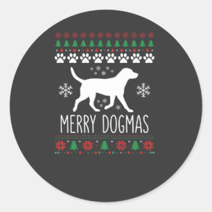 Adesivo Natal de Cachorro Vetor de Dogmas Alegres